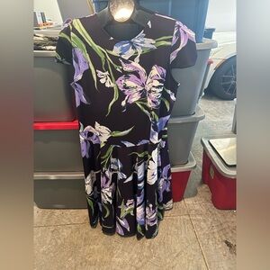 Floral Black and Purple Women's Dress p 76